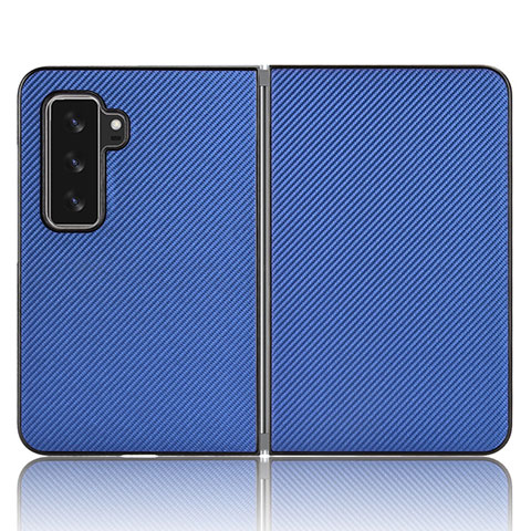 Custodia Portafoglio In Pelle Cover con Supporto L02Z per Microsoft Surface Duo 2 Blu