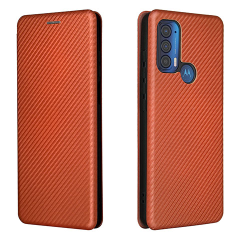 Custodia Portafoglio In Pelle Cover con Supporto L02Z per Motorola Moto Edge (2021) 5G Marrone