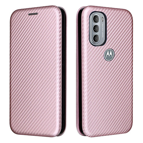Custodia Portafoglio In Pelle Cover con Supporto L02Z per Motorola Moto G41 Oro Rosa