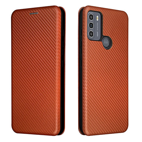 Custodia Portafoglio In Pelle Cover con Supporto L02Z per Motorola Moto G50 Marrone