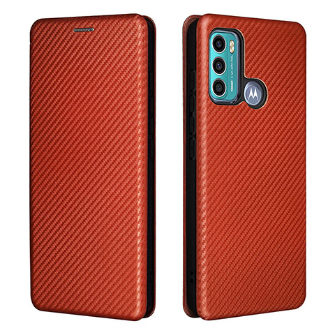 Custodia Portafoglio In Pelle Cover con Supporto L02Z per Motorola Moto G60 Marrone