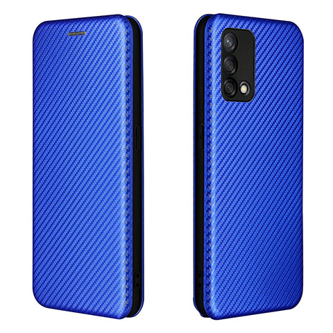 Custodia Portafoglio In Pelle Cover con Supporto L02Z per Oppo F19s Blu