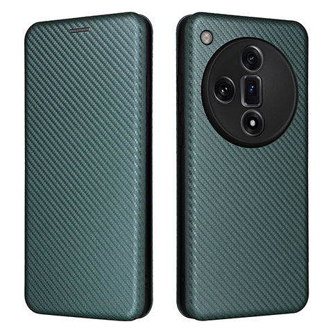 Custodia Portafoglio In Pelle Cover con Supporto L02Z per Oppo Find X7 5G Verde