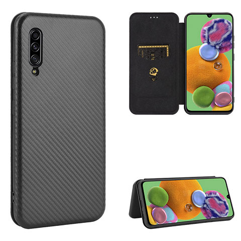 Custodia Portafoglio In Pelle Cover con Supporto L02Z per Samsung Galaxy A90 5G Nero