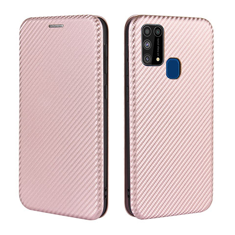 Custodia Portafoglio In Pelle Cover con Supporto L02Z per Samsung Galaxy M21s Oro Rosa
