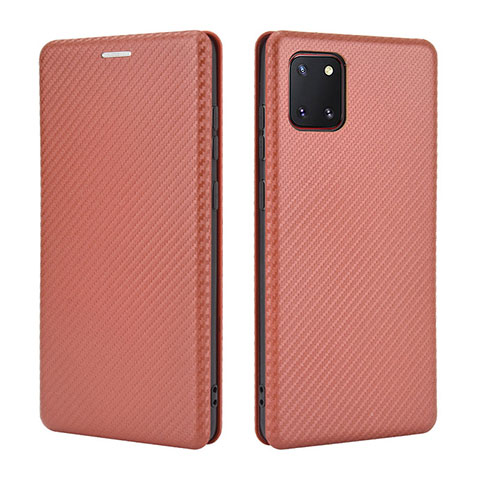 Custodia Portafoglio In Pelle Cover con Supporto L02Z per Samsung Galaxy M60s Marrone