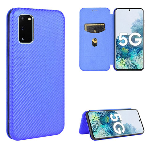 Custodia Portafoglio In Pelle Cover con Supporto L02Z per Samsung Galaxy S20 Lite 5G Blu