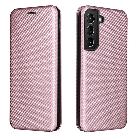 Custodia Portafoglio In Pelle Cover con Supporto L02Z per Samsung Galaxy S22 5G Oro Rosa