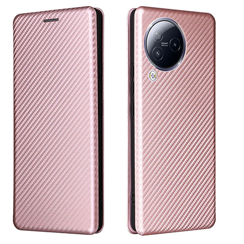 Custodia Portafoglio In Pelle Cover con Supporto L02Z per Xiaomi Civi 3 5G Oro Rosa