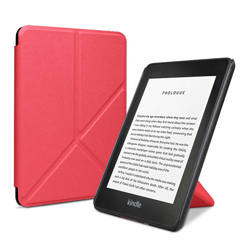 Custodia Portafoglio In Pelle Cover con Supporto L03 per Amazon Kindle 6 inch Rosso
