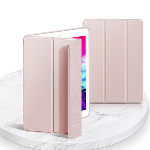 Custodia Portafoglio In Pelle Cover con Supporto L03 per Apple iPad 10.2 (2020) Rosa