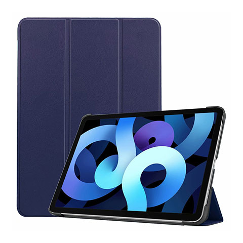 Custodia Portafoglio In Pelle Cover con Supporto L03 per Apple iPad Air 10.9 (2020) Blu Notte