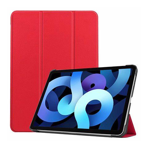 Custodia Portafoglio In Pelle Cover con Supporto L03 per Apple iPad Air 10.9 (2020) Rosso