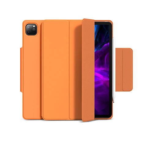 Custodia Portafoglio In Pelle Cover con Supporto L03 per Apple iPad Pro 11 (2020) Arancione