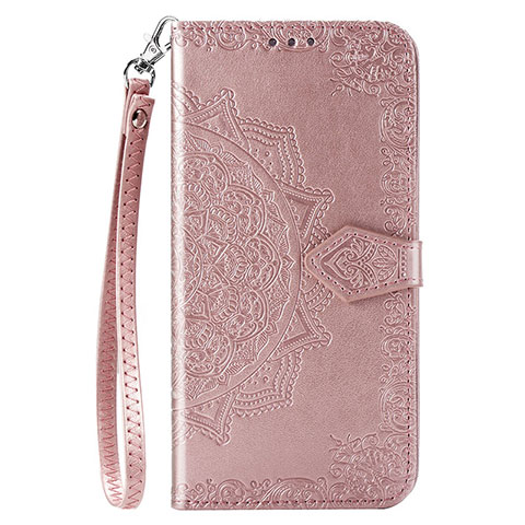 Custodia Portafoglio In Pelle Cover con Supporto L03 per Huawei Enjoy 10 Oro Rosa
