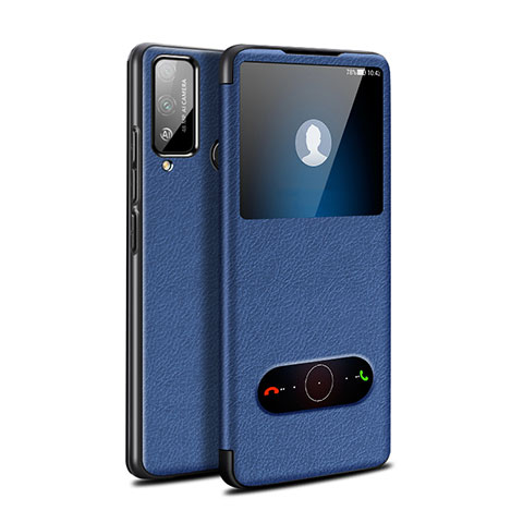 Custodia Portafoglio In Pelle Cover con Supporto L03 per Huawei Honor Play4T Blu