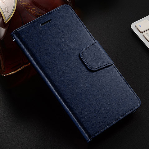 Custodia Portafoglio In Pelle Cover con Supporto L03 per Huawei Honor V10 Lite Blu