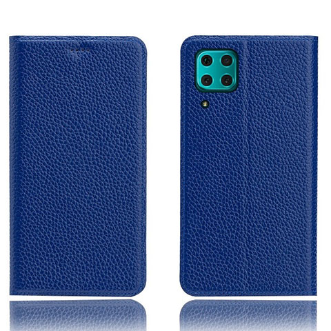 Custodia Portafoglio In Pelle Cover con Supporto L03 per Huawei Nova 6 SE Blu