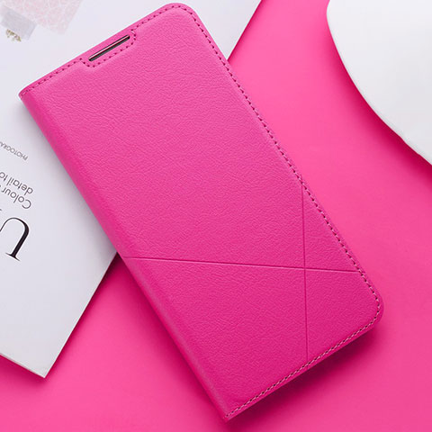 Custodia Portafoglio In Pelle Cover con Supporto L03 per Huawei P Smart (2019) Rosa Caldo