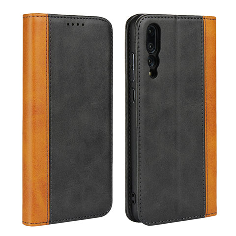 Custodia Portafoglio In Pelle Cover con Supporto L03 per Huawei P20 Pro Nero