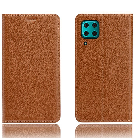 Custodia Portafoglio In Pelle Cover con Supporto L03 per Huawei P40 Lite Arancione