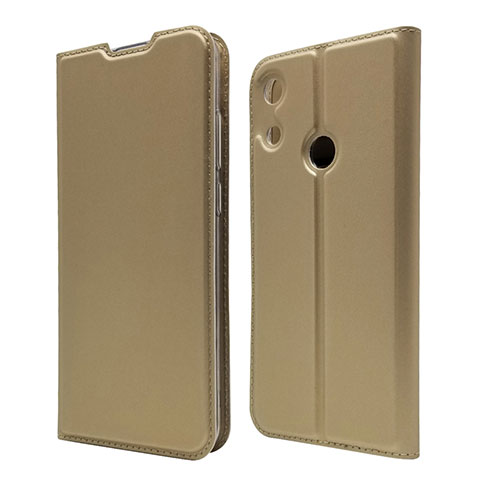 Custodia Portafoglio In Pelle Cover con Supporto L03 per Huawei Y6 Prime (2019) Oro