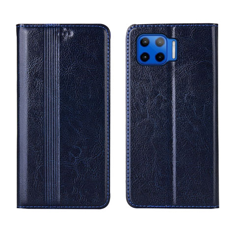 Custodia Portafoglio In Pelle Cover con Supporto L03 per Motorola Moto One 5G Blu