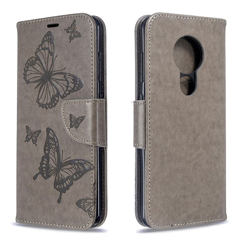 Custodia Portafoglio In Pelle Cover con Supporto L03 per Nokia 6.2 Grigio