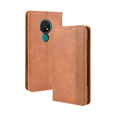 Custodia Portafoglio In Pelle Cover con Supporto L03 per Nokia 7.2 Arancione