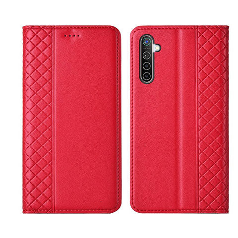 Custodia Portafoglio In Pelle Cover con Supporto L03 per Oppo K5 Rosso