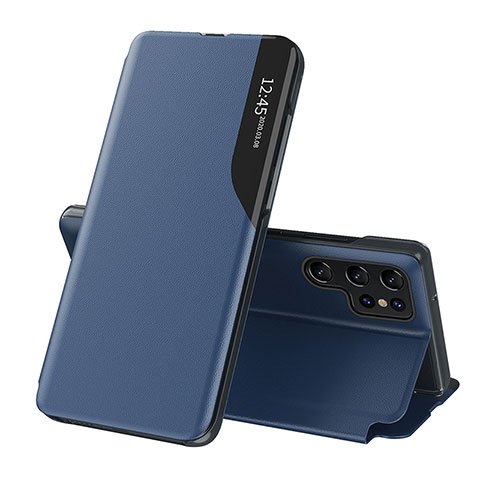 Custodia Portafoglio In Pelle Cover con Supporto L03 per Samsung Galaxy S24 Ultra 5G Blu