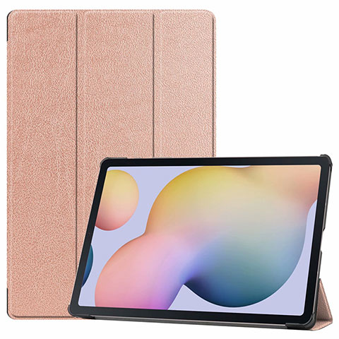 Custodia Portafoglio In Pelle Cover con Supporto L03 per Samsung Galaxy Tab S7 Plus 12.4 Wi-Fi SM-T970 Oro Rosa