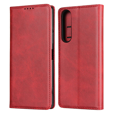 Custodia Portafoglio In Pelle Cover con Supporto L03 per Sony Xperia 1 II Rosso