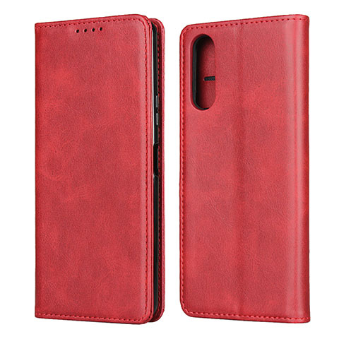 Custodia Portafoglio In Pelle Cover con Supporto L03 per Sony Xperia 10 II Rosso