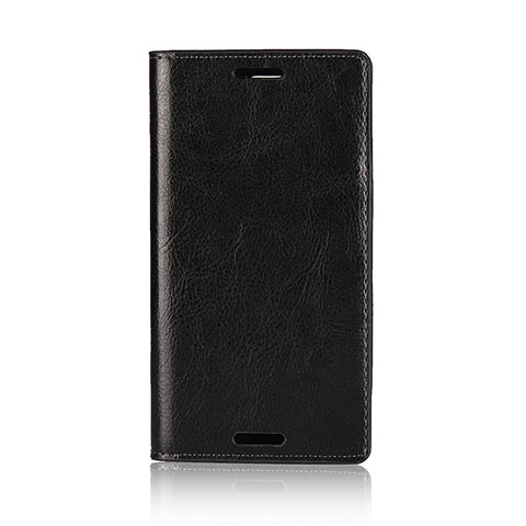 Custodia Portafoglio In Pelle Cover con Supporto L03 per Sony Xperia XZ1 Compact Nero