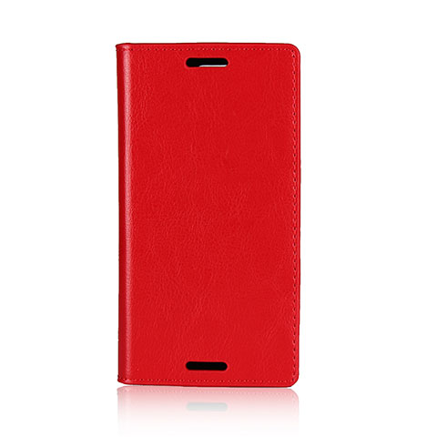 Custodia Portafoglio In Pelle Cover con Supporto L03 per Sony Xperia XZ1 Compact Rosso