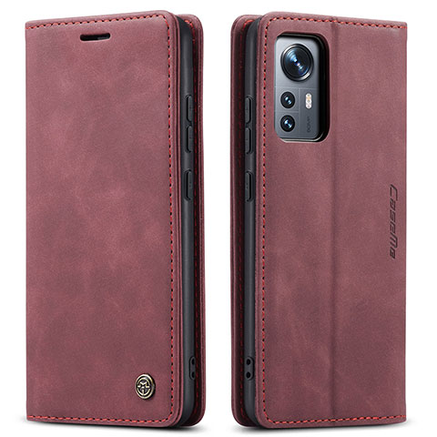 Custodia Portafoglio In Pelle Cover con Supporto L03 per Xiaomi Mi 12 Pro 5G Rosso Rosa