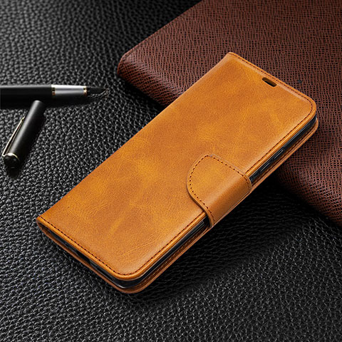 Custodia Portafoglio In Pelle Cover con Supporto L03 per Xiaomi Redmi 9C NFC Arancione
