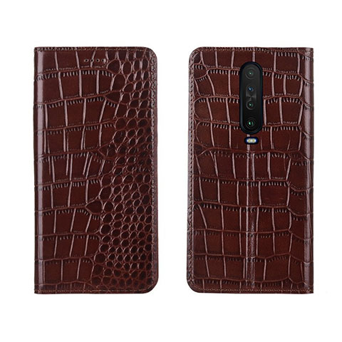 Custodia Portafoglio In Pelle Cover con Supporto L03 per Xiaomi Redmi K30 5G Marrone