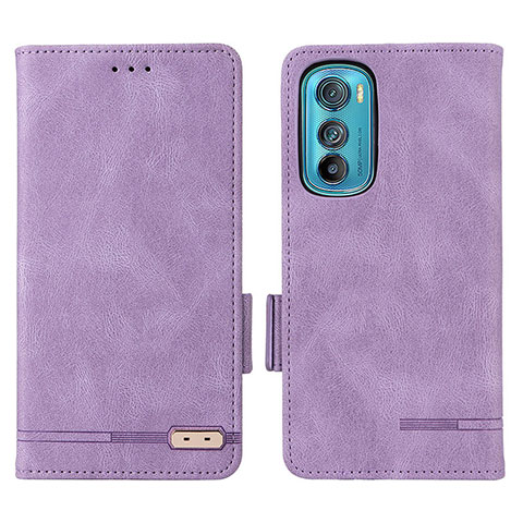 Custodia Portafoglio In Pelle Cover con Supporto L03Z per Motorola Moto Edge 30 5G Viola