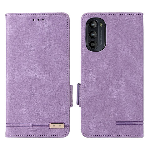 Custodia Portafoglio In Pelle Cover con Supporto L03Z per Motorola Moto G82 5G Viola