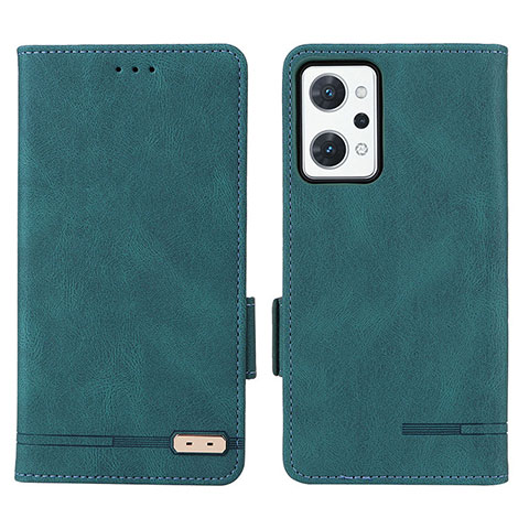 Custodia Portafoglio In Pelle Cover con Supporto L03Z per Oppo Reno7 A Verde