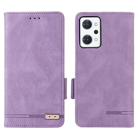 Custodia Portafoglio In Pelle Cover con Supporto L03Z per Oppo Reno7 A Viola