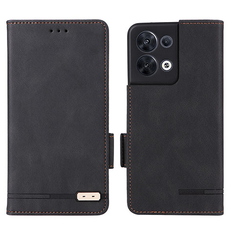 Custodia Portafoglio In Pelle Cover con Supporto L03Z per Oppo Reno8 5G Nero