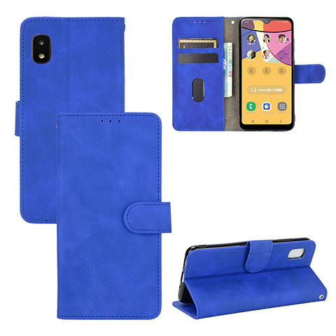 Custodia Portafoglio In Pelle Cover con Supporto L03Z per Samsung Galaxy A21 SC-42A Blu