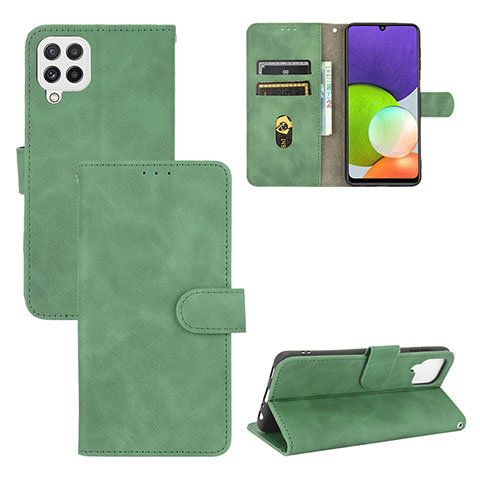 Custodia Portafoglio In Pelle Cover con Supporto L03Z per Samsung Galaxy A22 4G Verde