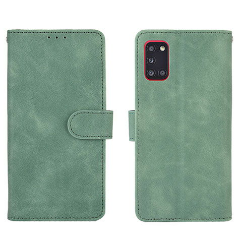 Custodia Portafoglio In Pelle Cover con Supporto L03Z per Samsung Galaxy A31 Verde