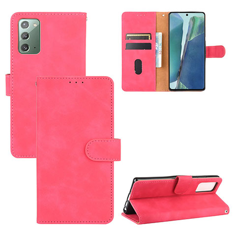 Custodia Portafoglio In Pelle Cover con Supporto L03Z per Samsung Galaxy Note 20 5G Rosa Caldo