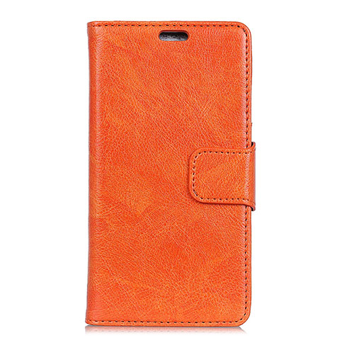 Custodia Portafoglio In Pelle Cover con Supporto L04 per Asus Zenfone Max Plus M1 ZB570TL Arancione