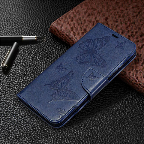 Custodia Portafoglio In Pelle Cover con Supporto L04 per Huawei Honor 9A Blu